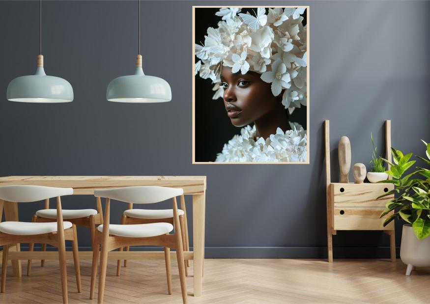 COCINA CHICA FLORES BLANCOS