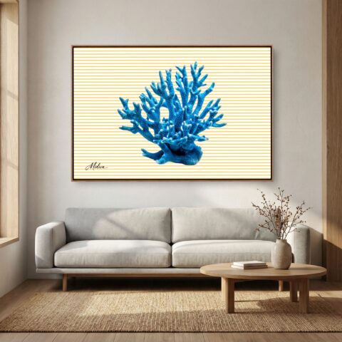 Coral azul en amarillo
